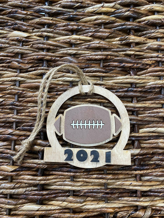 Football Ornament, Car Charm, Bag Charm, Sports Ornament, Team Ornament, Personalized Football Ornament